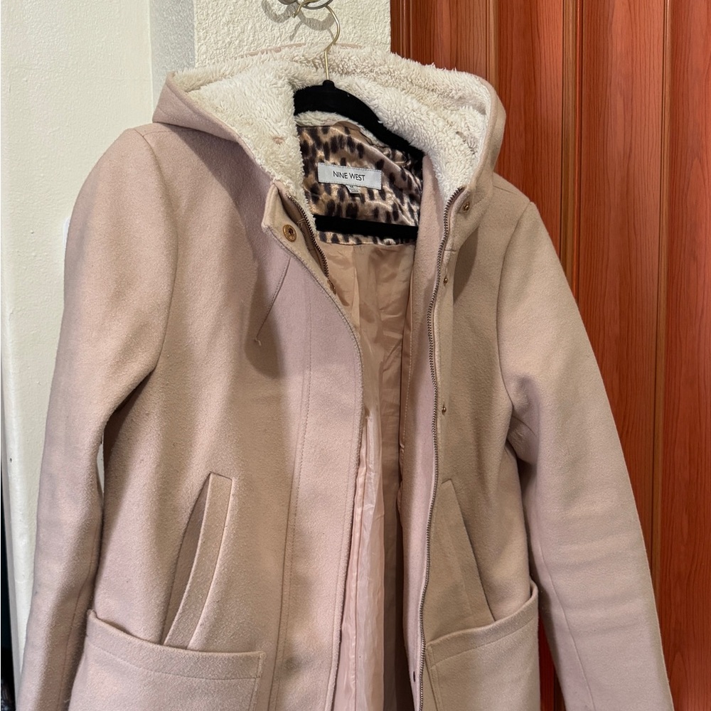 Nine West Women's Pink Hooded Coat